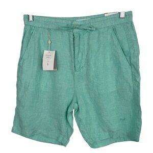 NWT Porter & Ash Linen Shorts, Aqua, Size S